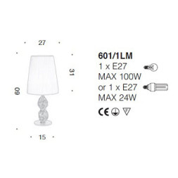 Настольная лампа IDL Charme 601/1LM steel white green