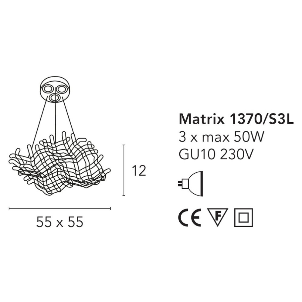 Подвесной светильник Bellart Matrix 1370/S3L 17