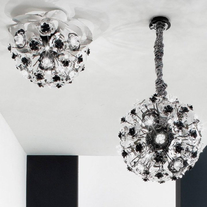 Подвесной светильник Masca Vie en Rose 1839/SF Nero nichel / Glass 525