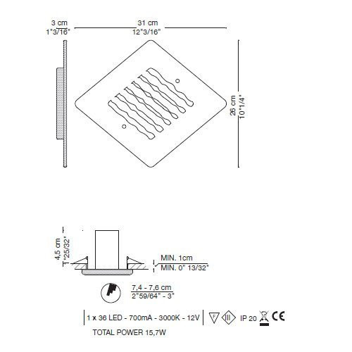 Встраиваемый спот (точечный светильник) La Murrina New spot 501 LED AA-3L