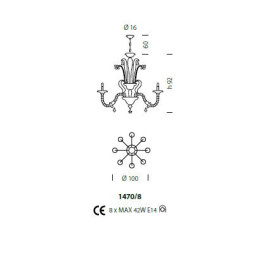 Люстра Sylcom Rezzonico 1470/8 PO VE.ORO