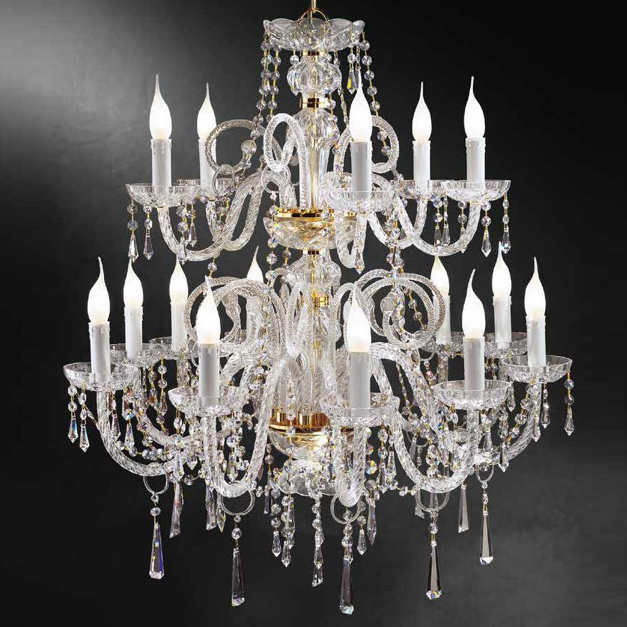 Люстра Beby Group Crystal 365/10+5 Light gold CUT CRYSTAL
