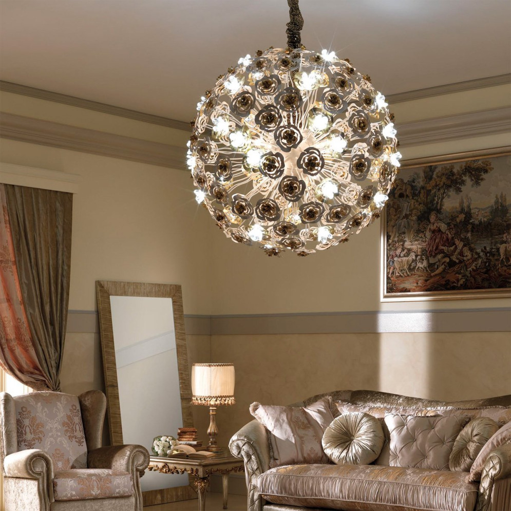 Подвесной светильник Masca Vie en Rose 1839/SFG Bianco oro / Glass 525