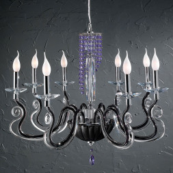 Люстра Euroluce Venice Superlux L8 silver black blue violet