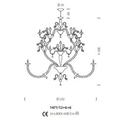 Люстра Sylcom Rezzonico 1471/12+6+6 PA FU.ORO