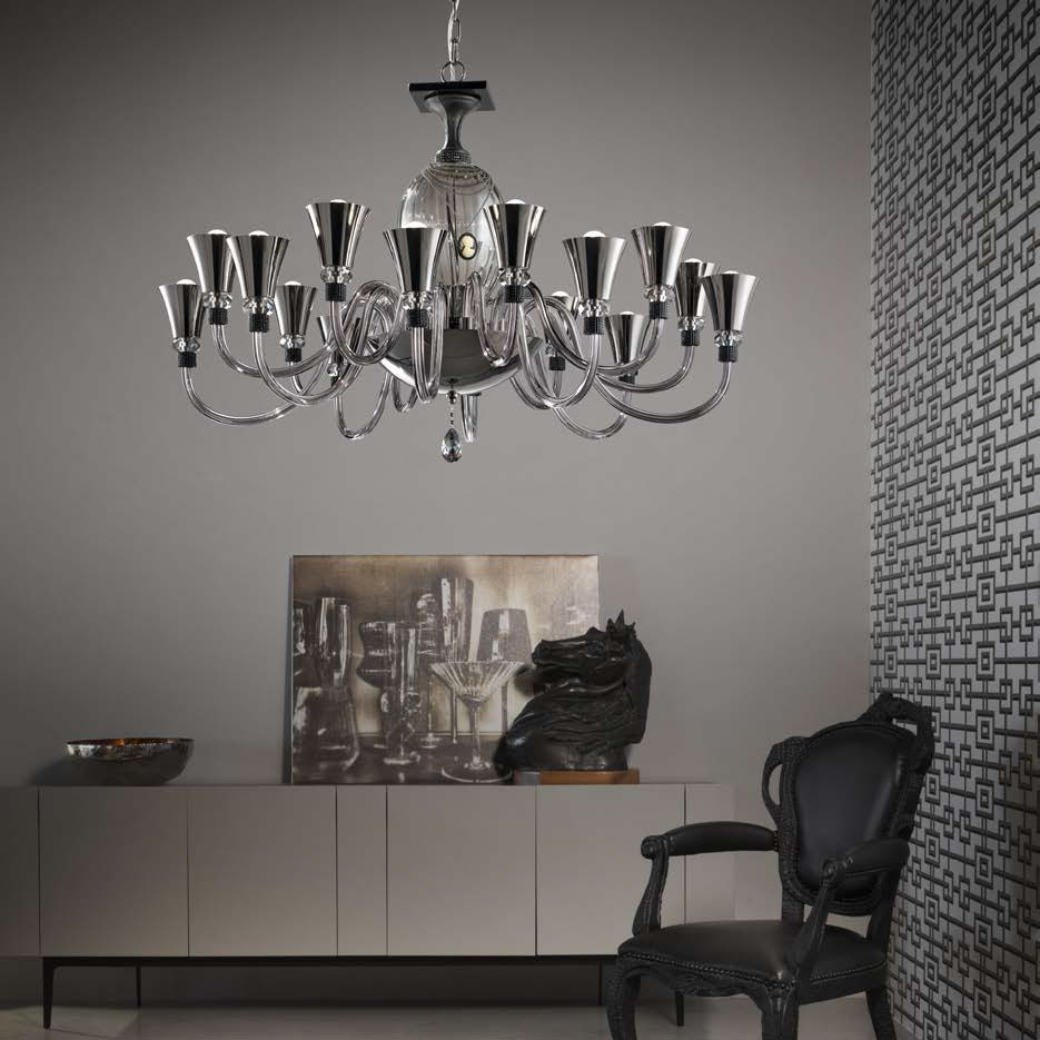 Люстра Euroluce Audrey L8+8 Fume