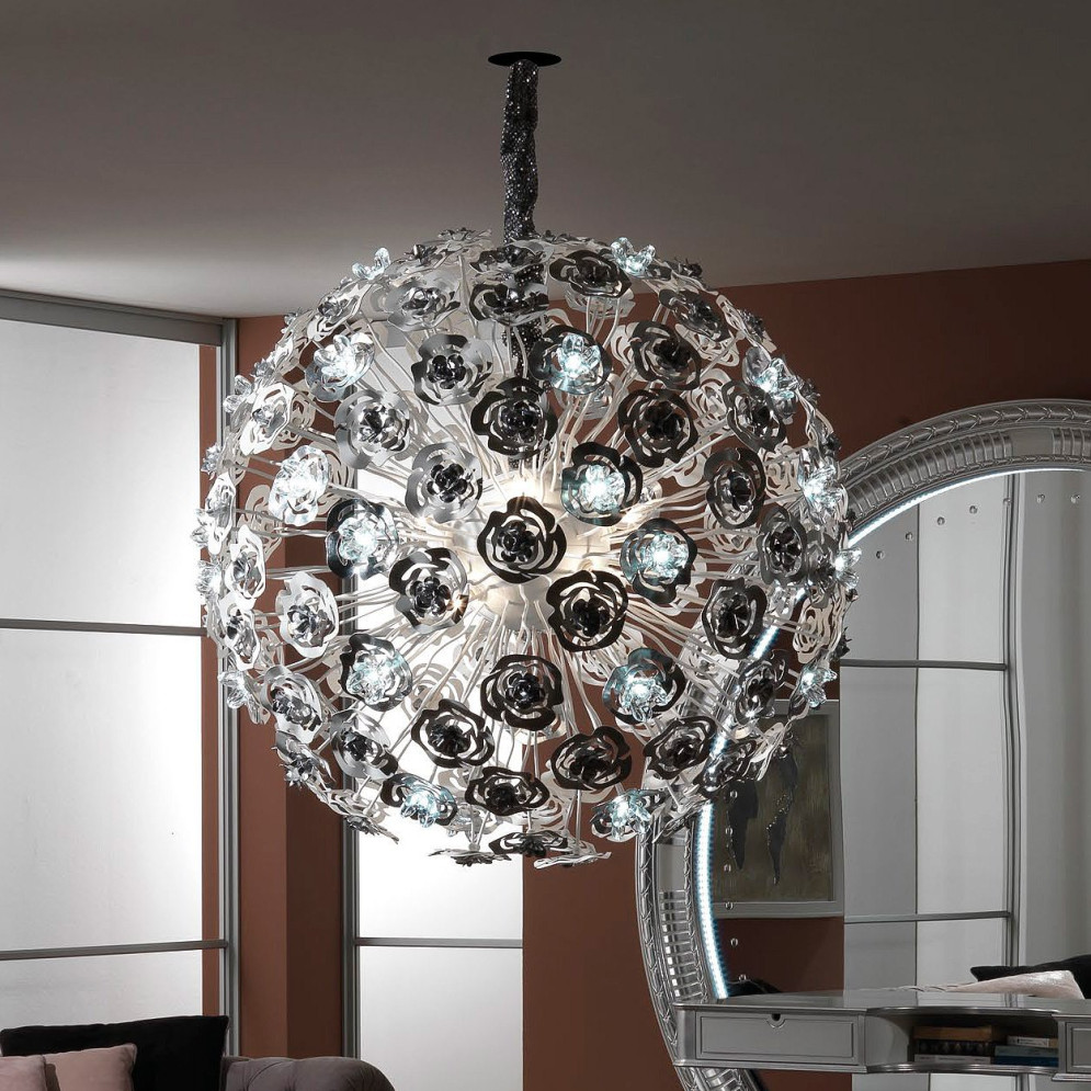 Подвесной светильник Masca Vie en Rose 1839/SFG Nero nichel / Glass 525