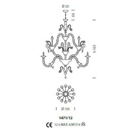 Люстра Sylcom Rezzonico 1471/12 PA BL.CR