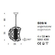 Потолочный светильник IDL Twister 509/4 silver corten