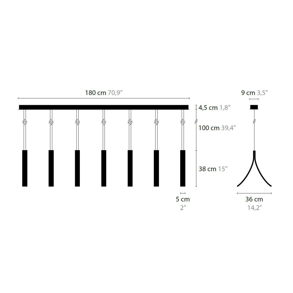 Подвесной светильник Ilfari Stream H7 XL 13742 33