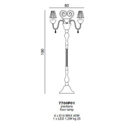 Торшер Beby La Femme 7700P01 Chrome Dark Rome 397 SW Jet