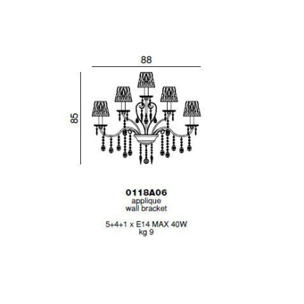 Бра Beby Ultraviolet 0118A06 Chrome 184 SW Blu Violet