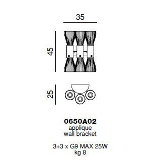 Настенный светильник Beby Group Secret 0650A02 Light gold Gold leaf