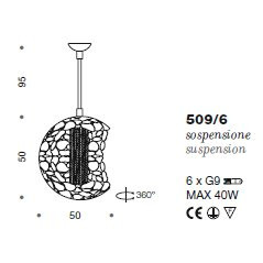 Потолочный светильник IDL Twister 509/6 brown corten