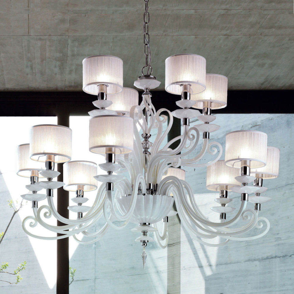 Люстра Euroluce Alicante L8+4 silver White SHADE