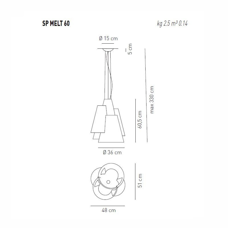 Подвесной светильник Axo Light Melting Pot SP MELT 60 SPMELT60NEXXE27 + 2xDSPMELTING60XXX