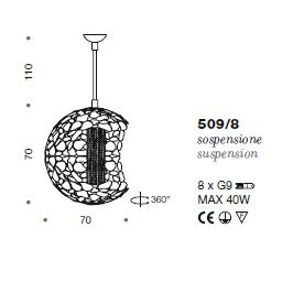Потолочный светильник IDL Twister 509/8 silver corten