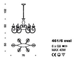 Люстра IDL Deco 461/6OVAL black