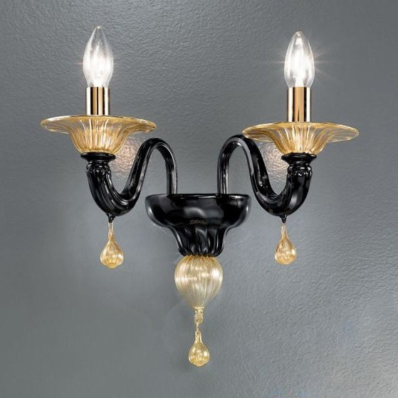 Бра Vetri Lamp 927/A2 Nero/Oro 24Kt