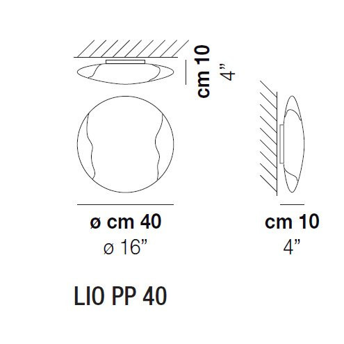Потолочный светильник Vistosi Lio PP 40 E27 CR/BC BC