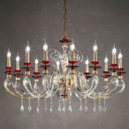 Люстра Euroluce Aurora L12 gold ruby