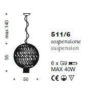 Подвесной светильник IDL Weave 511/6 pure steel