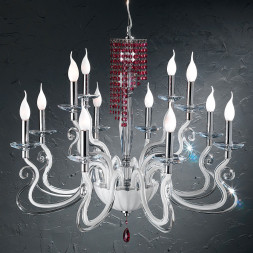 Люстра Euroluce Venice Superlux L8+4 silver white red