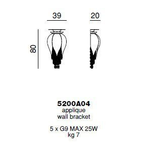 Настенный светильник Beby Group Bouquet 5200A04 Light gold Golden Portofino Acquamarine
