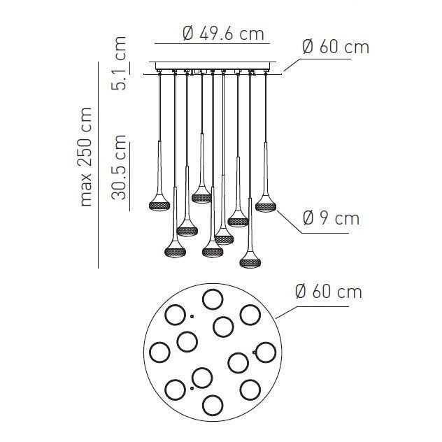 Подвесной светильник Axo Light Fairy SP FAIR 12 SPFAIR12AMCRLED
