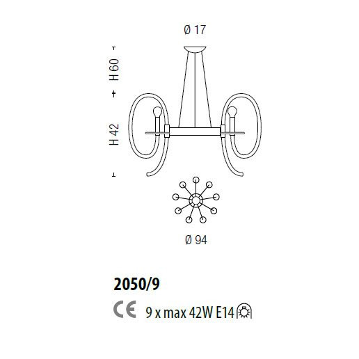 Люстра Sylcom Tron 2050/9 GRY