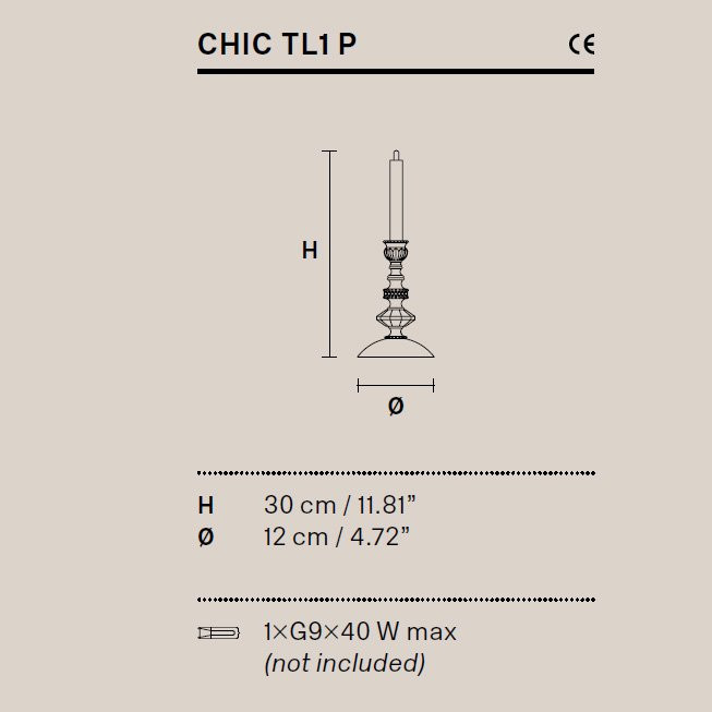 Настольная лампа Masiero Chic TL1P F01