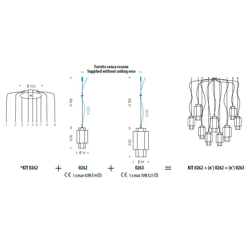 Подвесной светильник Sylcom Casa Blanca 0263 GOL + KIT 0262