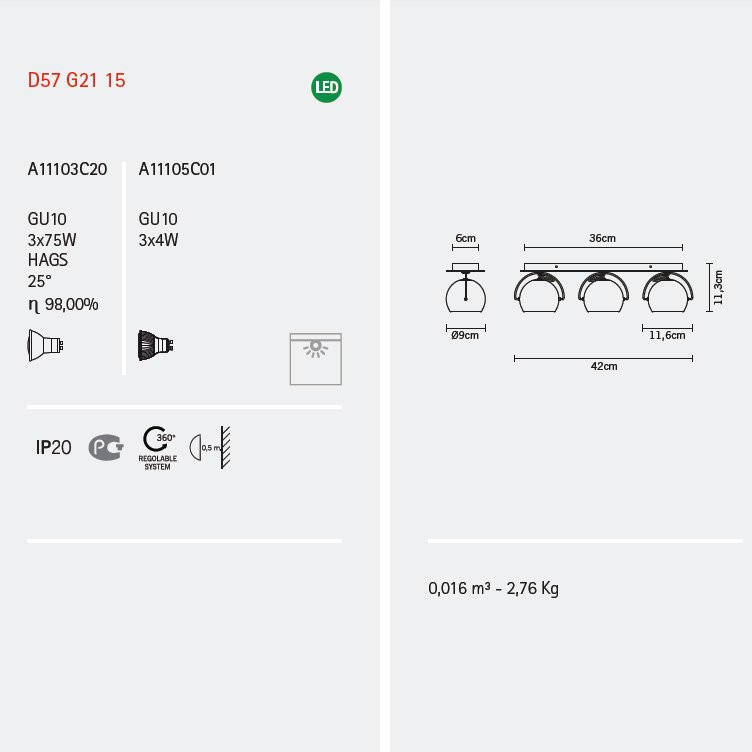 Спот (точечный светильник) Fabbian Beluga Steel D57 G21 15