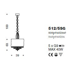 Подвесной светильник IDL Crystal blade 512/5SG Chrome