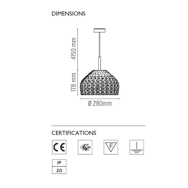 Подвесной светильник Flos Tatou S1 Ochre-grey F7762048