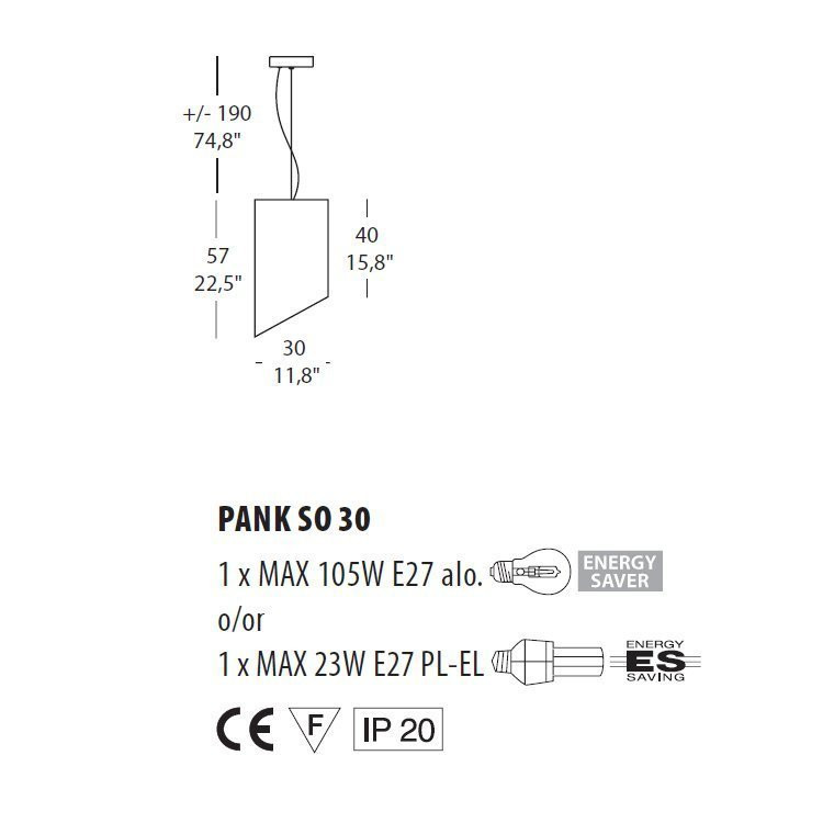 Подвесной светильник Morosini Pank SO30 0522SO06REFL