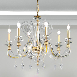 Люстра Euroluce Aurora L6 gold trasparent