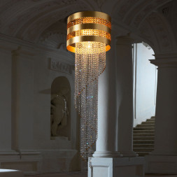 Подвесной светильник Euroluce Dafne Superlux S5 H150 Gold amber