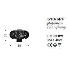 Потолочный светильник IDL Weave 513/6PF pure steel