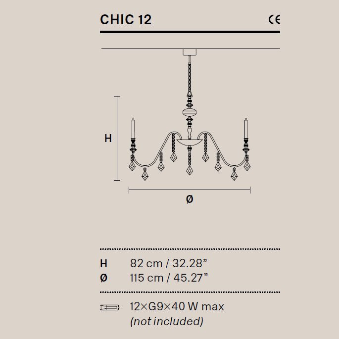 Люстра Masiero Chic 12 F01