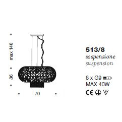 Подвесной светильник IDL Weave 513/8 light gold