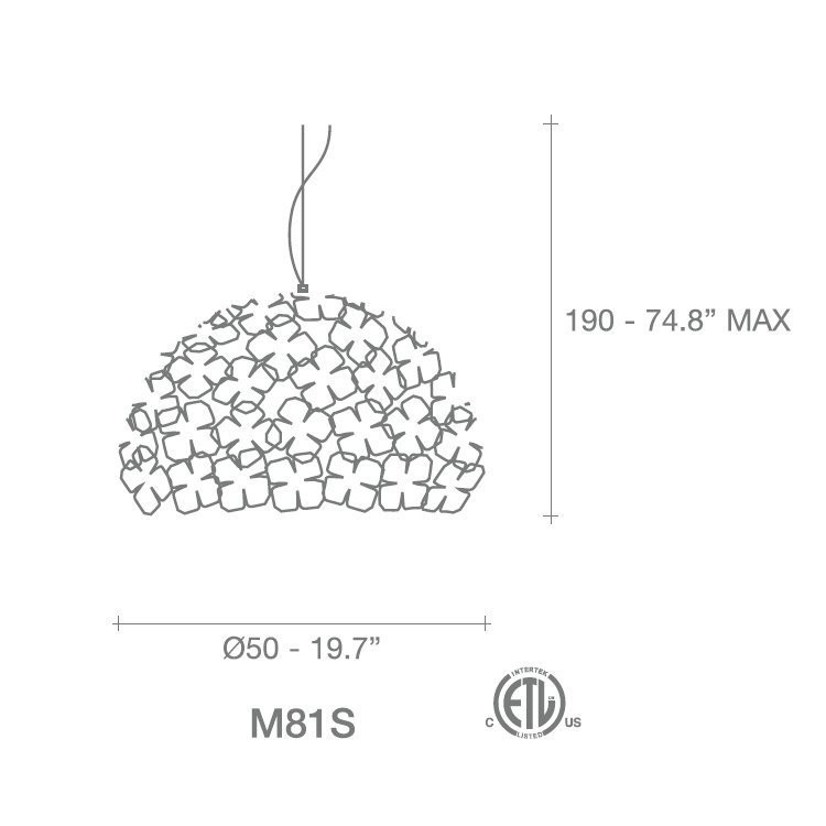 Подвесной светильник Terzani Orten'zia M81S E7 C8