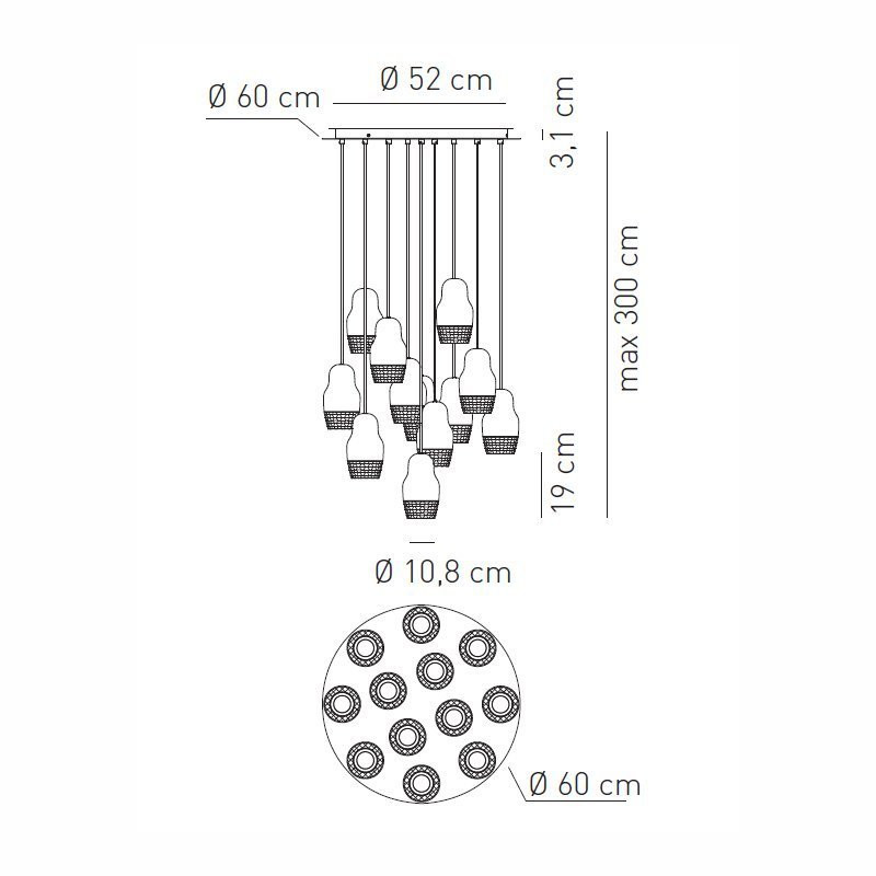 Подвесной светильник Axo Light Fedora SP FEDO 12 SPFEDO12ROBCGU1