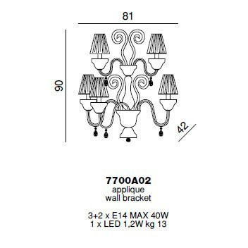 Бра Beby La Femme 7700A02 Chrome Red Sensuelle 280 Swarovski Almond