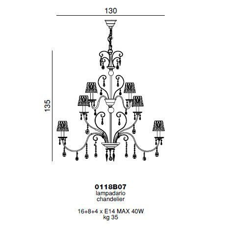 Люстра Beby Group Violet 0118B07 Chrome 135 SW Antique Green