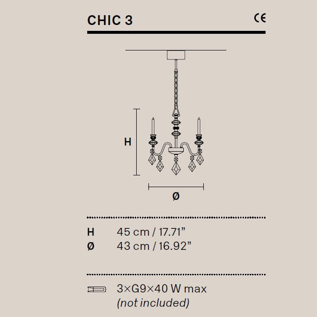 Люстра Masiero Chic 3 F01