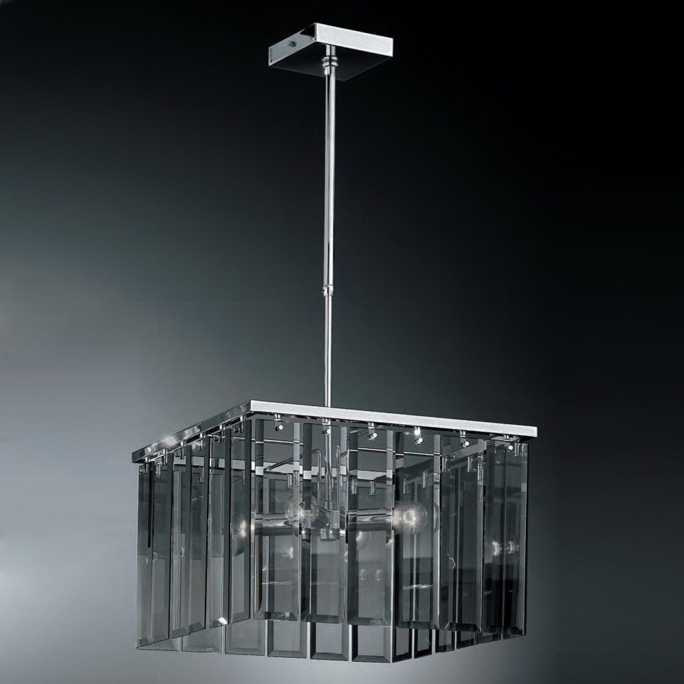 Подвесной светильник IDL Roma 359/4S chrome + GREY without engraving