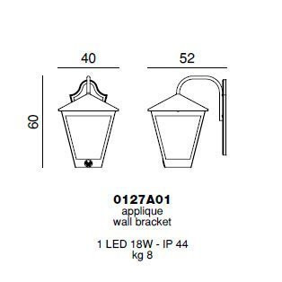 Уличный настенный светильник Beby Group Outdoor 0127A01 Metallized gold Matt