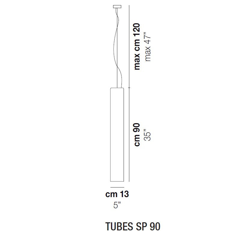 Подвесной светильник Vistosi Tubes SP 90 E27 BC NI