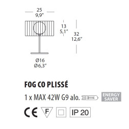 Настольная лампа Morosini Evi Style Fog Plisse CO 0210CO08NOAL